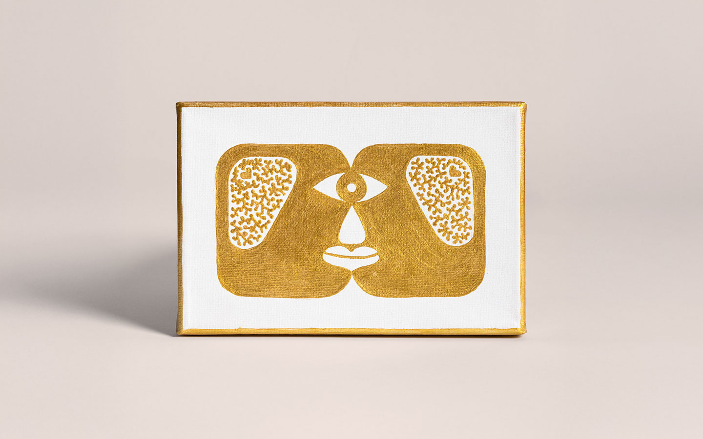 The Lovers | Acryl auf Papier in Gold von Mrs Rainbow Oz